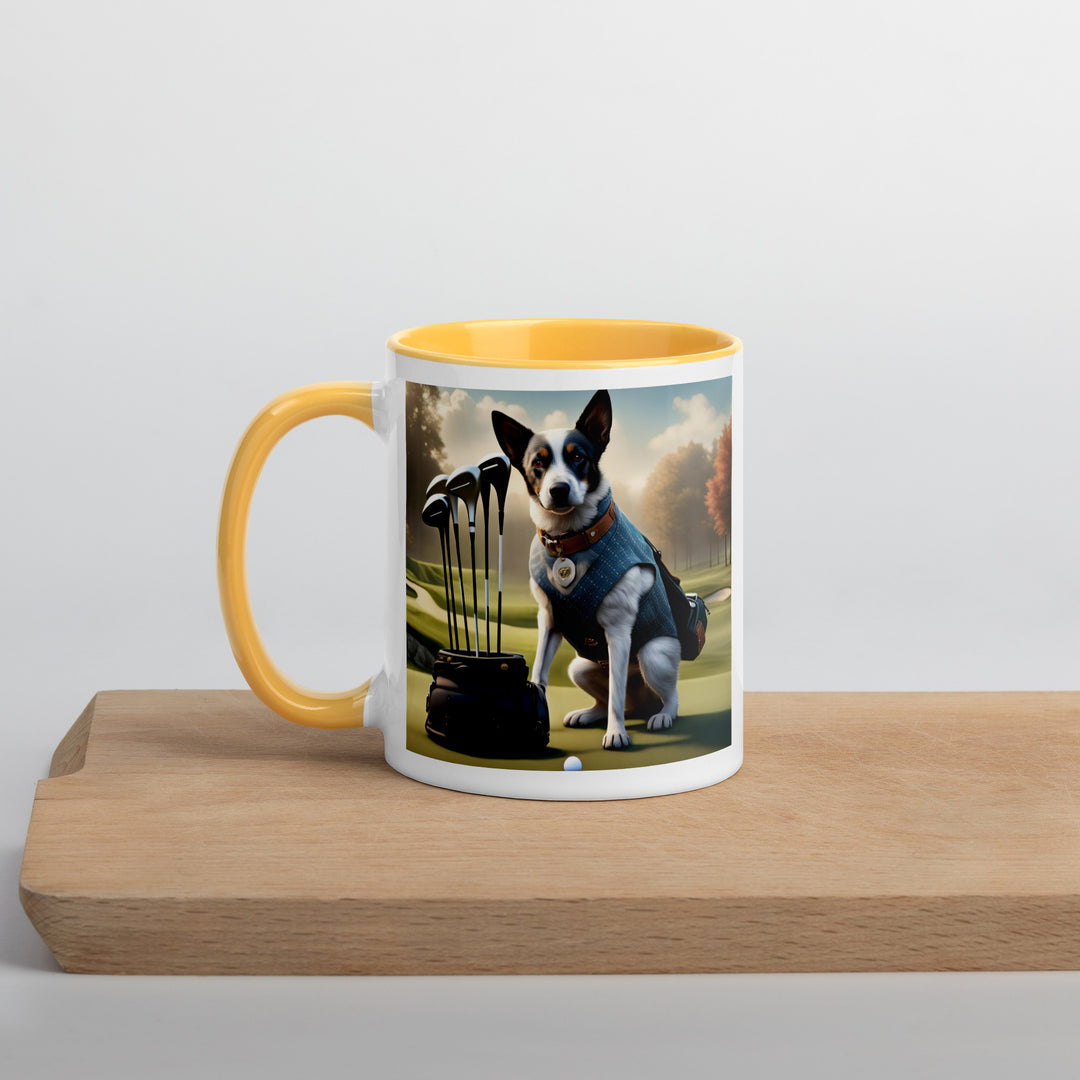 Texas Heeler Golfer- Mug with Color Inside v5