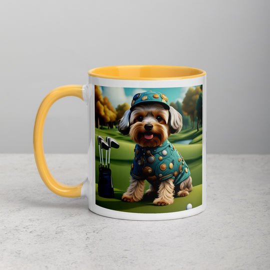 Yorkipoo Golfer- Mug with Color Inside v3