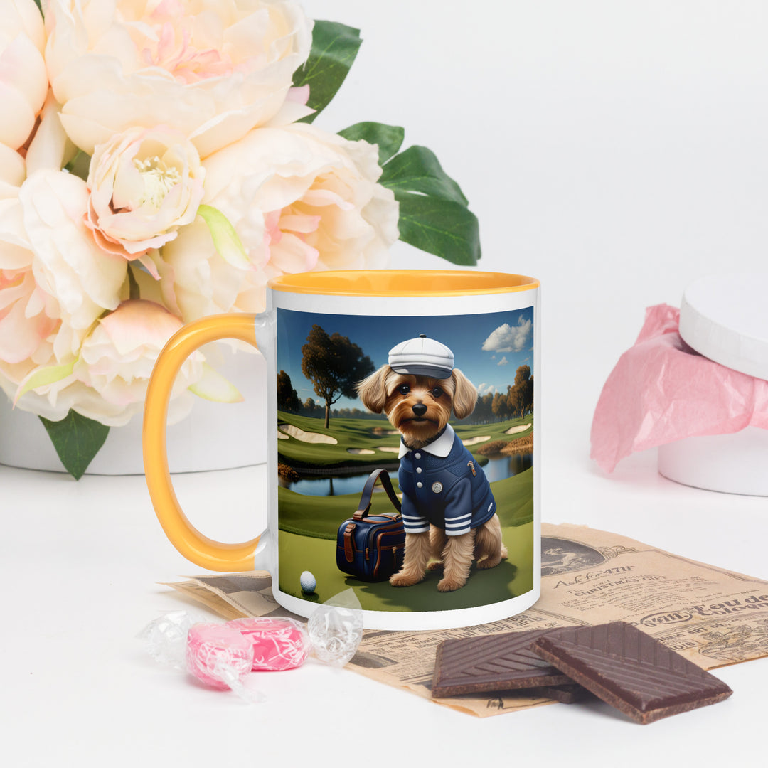 Yorkipoo Golfer- Mug with Color Inside v6