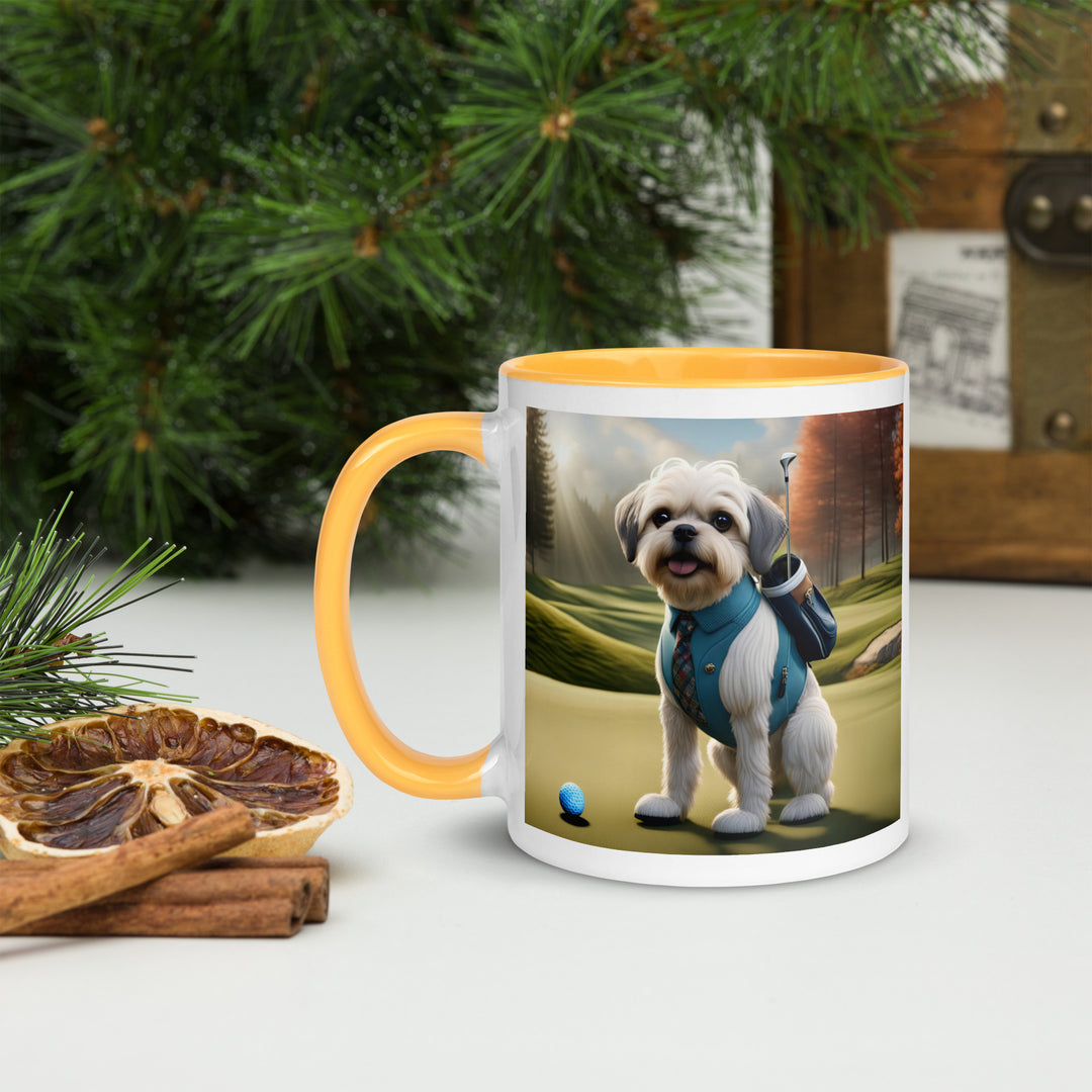 Pugapoo Golfer- Mug with Color Inside v2