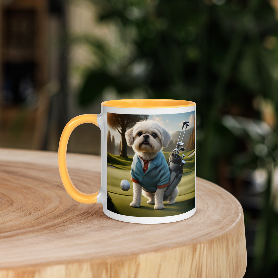 Pugapoo Golfer- Mug with Color Inside v4