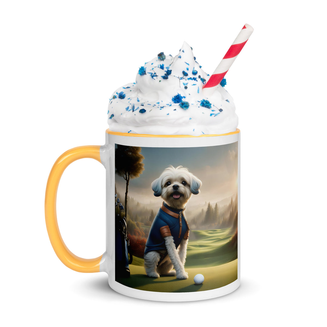 Pugapoo Golfer- Mug with Color Inside v7