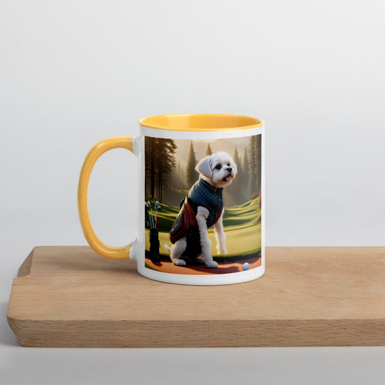 Pugapoo Golfer- Mug with Color Inside v8