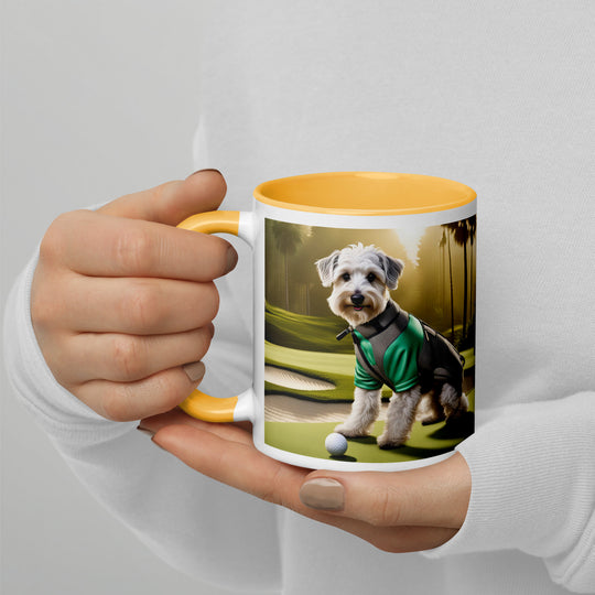 Schnoodle Golfer- Mug with Color Inside v3