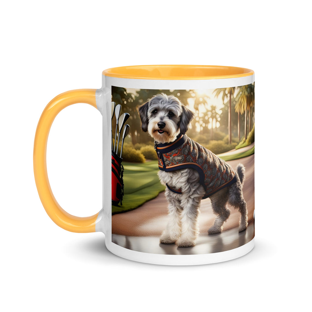 Schnoodle Golfer- Mug with Color Inside v11