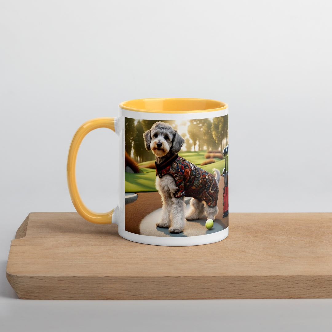 Schnoodle Golfer- Mug with Color Inside v14