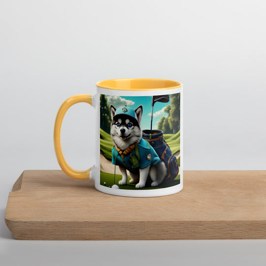 Pomsky Golfer- Mug with Color Inside