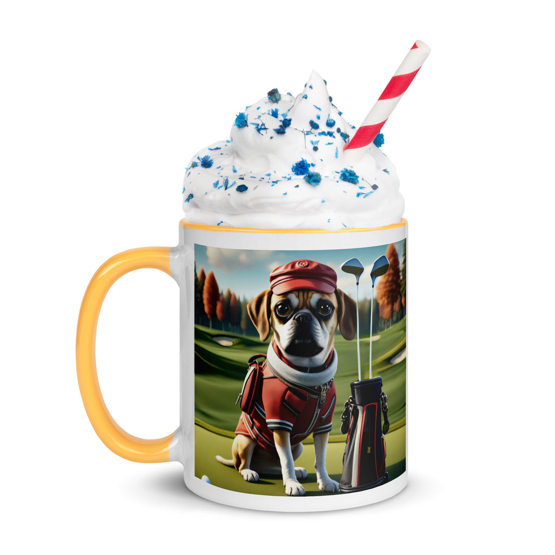 Puggle Golfer- Mug with Color Inside v6