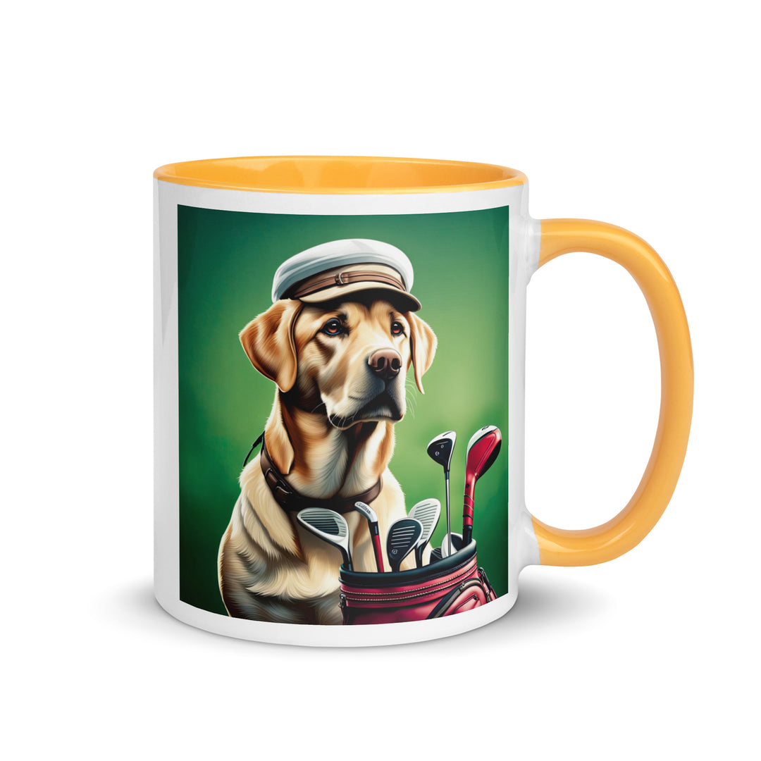 Mug with Color Inside-Labrador Retriever Golfer V2