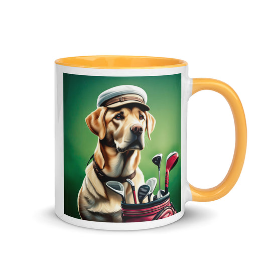 Mug with Color Inside-Labrador Retriever Golfer V2