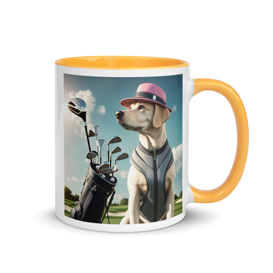 Mug with Color Inside-Labrador Retriever Golfer V3