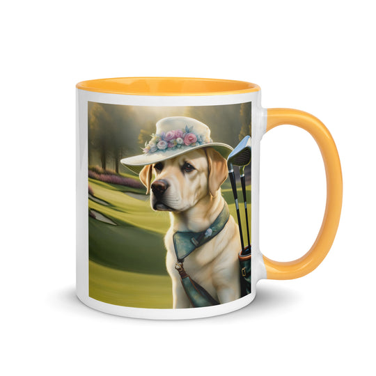 Mug with Color Inside-Labrador Retriever Golfer V4