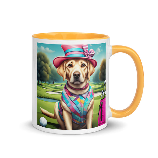 Mug with Color Inside-Labrador Retriever Golfer V6