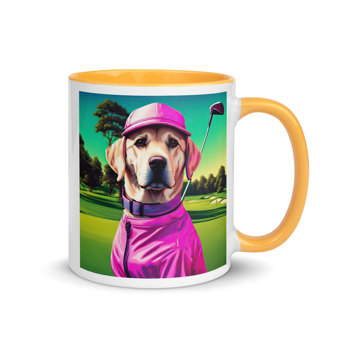 Mug with Color Inside-Labrador Retriever Golfer V14