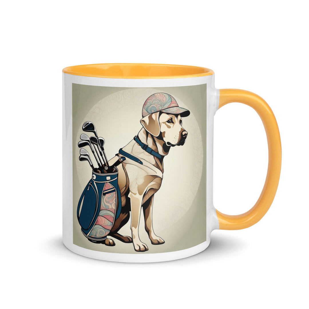 Mug with Color Inside-Labrador Retriever Golfer V19