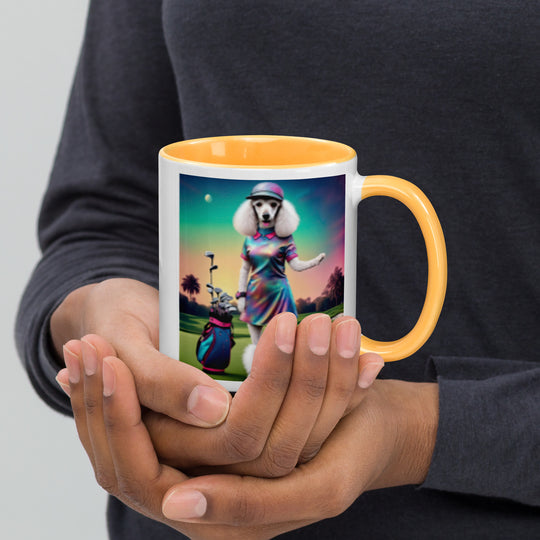 Poodle Golfer- Mug with Color Inside