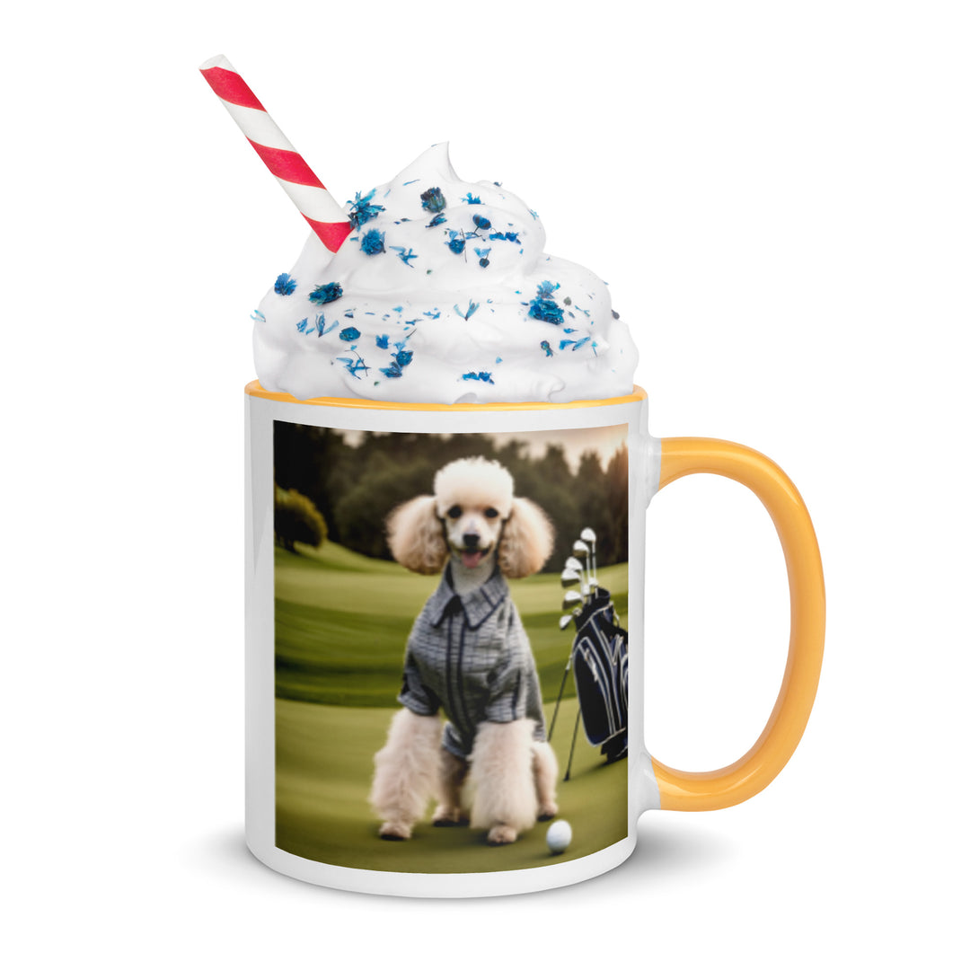 Poodle Golfer- Mug with Color Inside v2