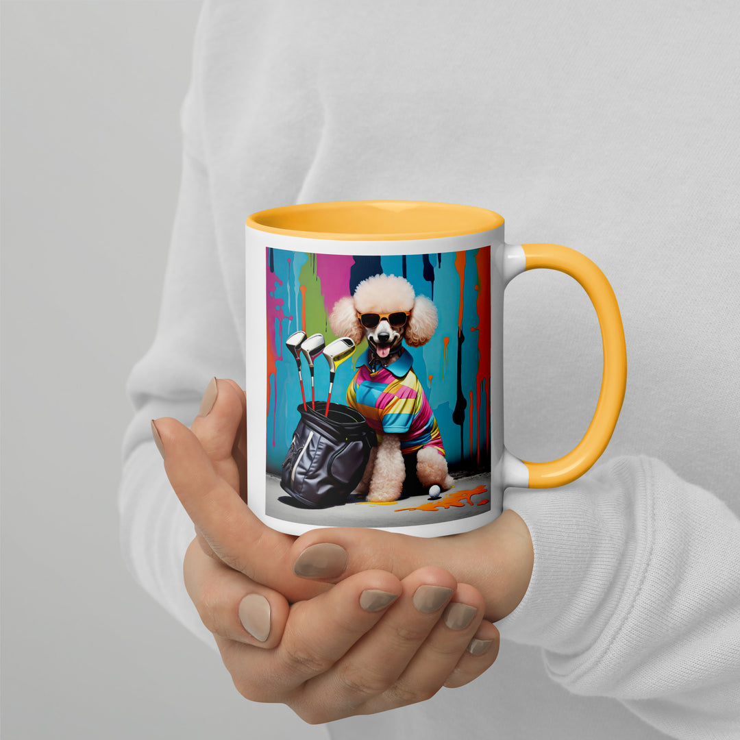 Poodle Golfer- Mug with Color Inside v3