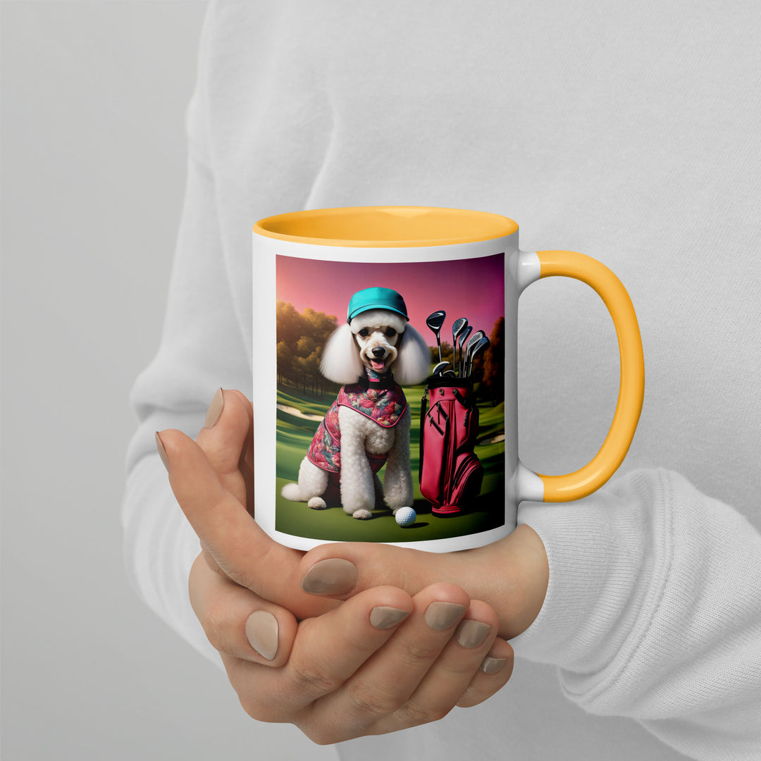 Poodle Golfer- Mug with Color Inside v5
