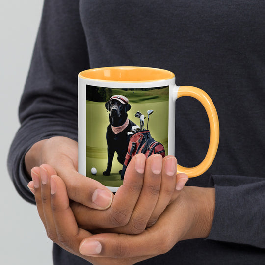 Golden Retriever Golfer- Mug with Color Inside