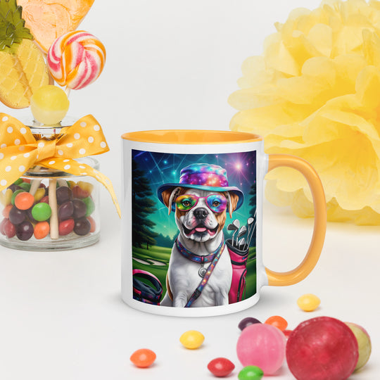 American Bulldog Golfer- Mug with Color Inside v4