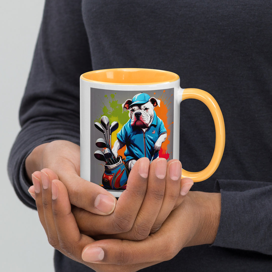 Bulldog Golfer- Mug with Color Inside V2