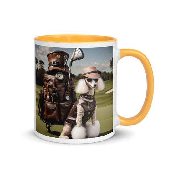 Poodle Golfer- Mug with Color Inside v6