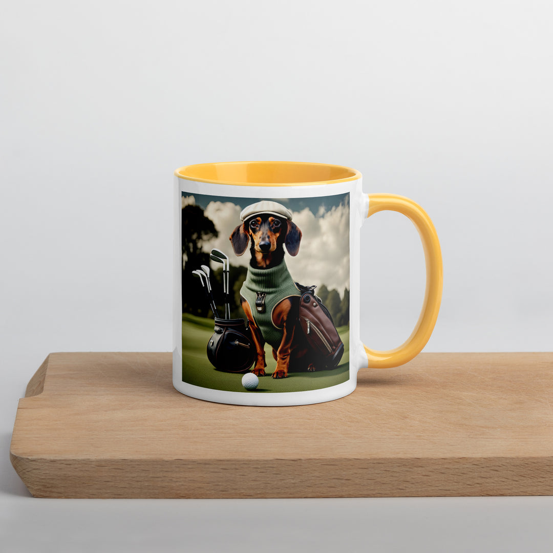 Dachshund Golfer- Mug with Color Inside