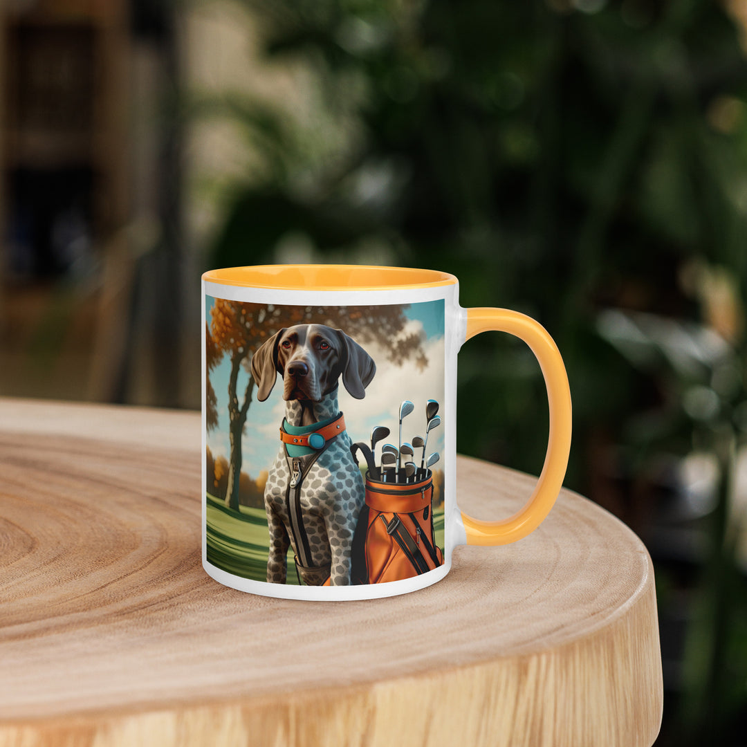 German Shorthaired Pointer Golfer- Mug with Color Inside