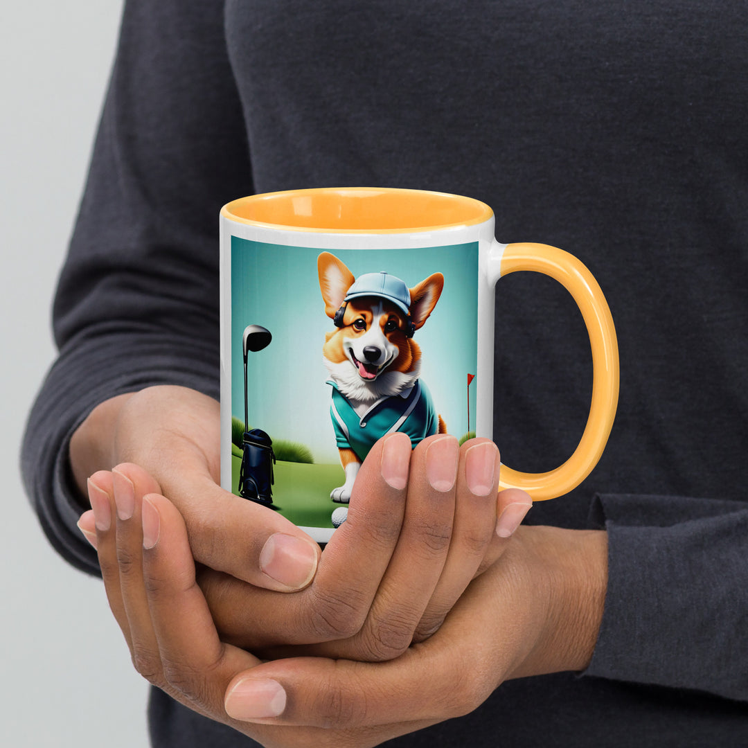 Pembroke Welsh Corgi Golfer- Mug with Color Inside