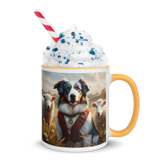 Australian Shepherd- Mug with Color Inside v4