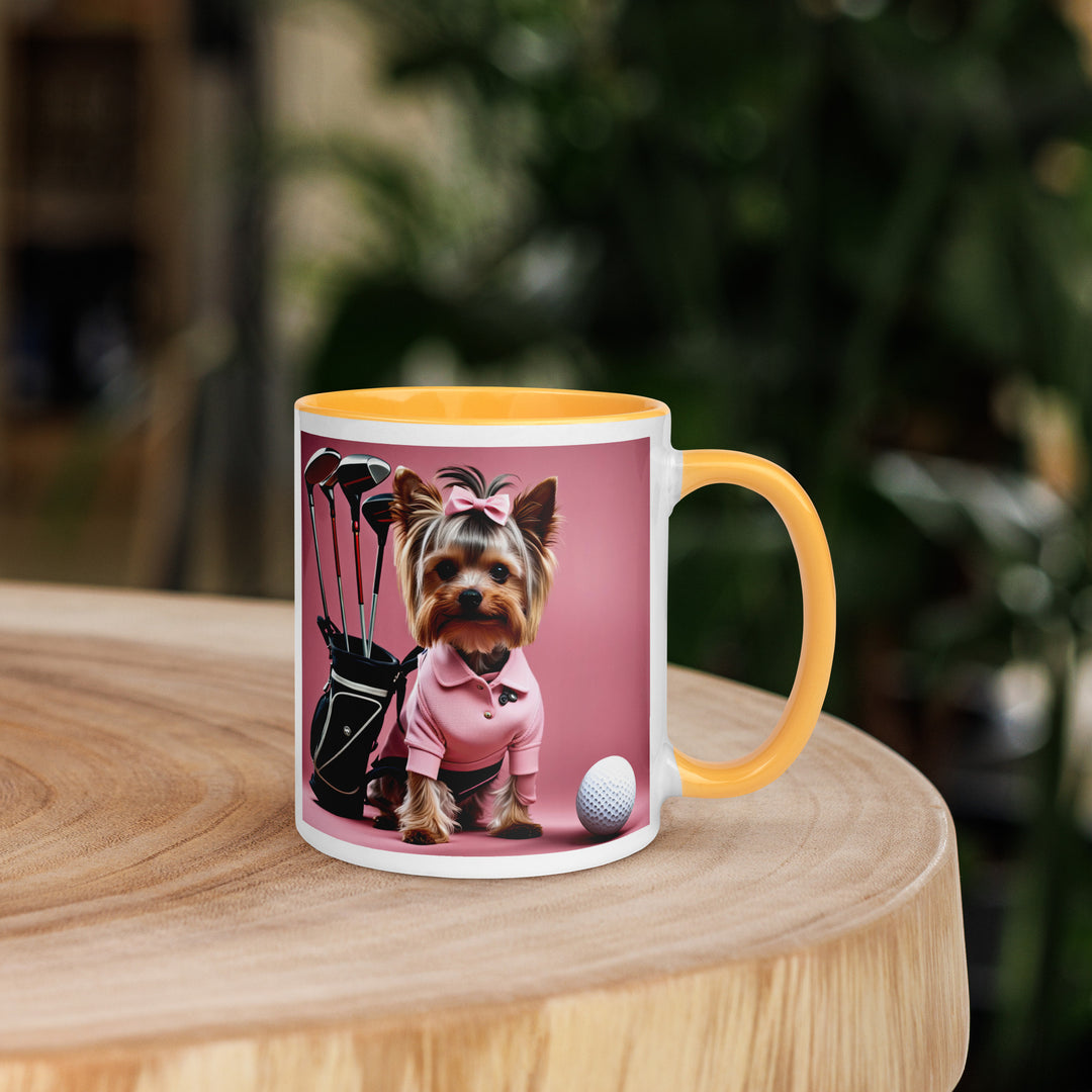 Yorkshire Terrier Golfer- Mug with Color Inside