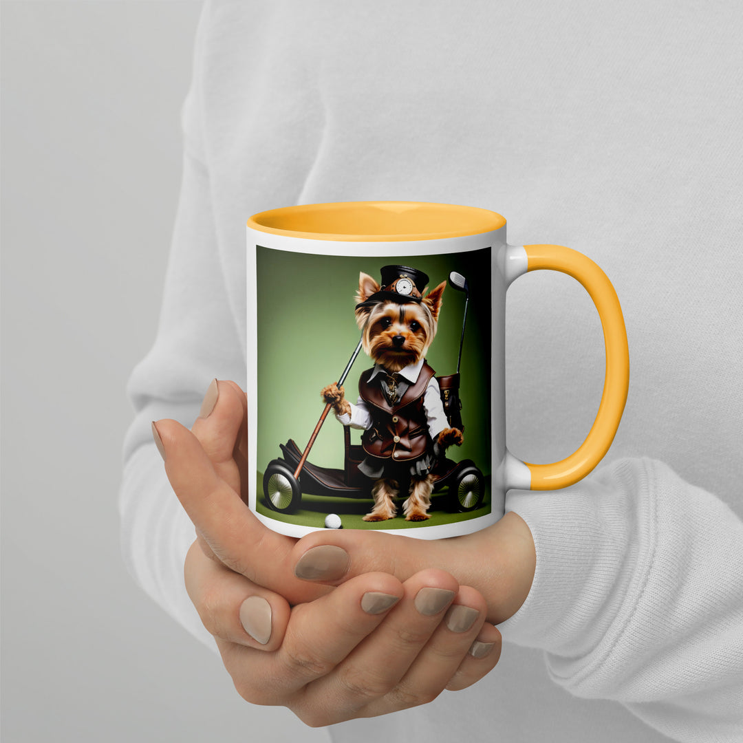 Yorkshire Terrier Golfer- Mug with Color Inside v4