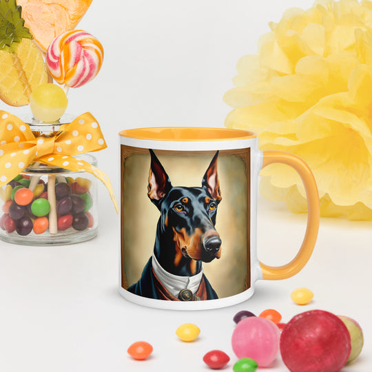 Doberman Pinscher- Mug with Color Inside v4