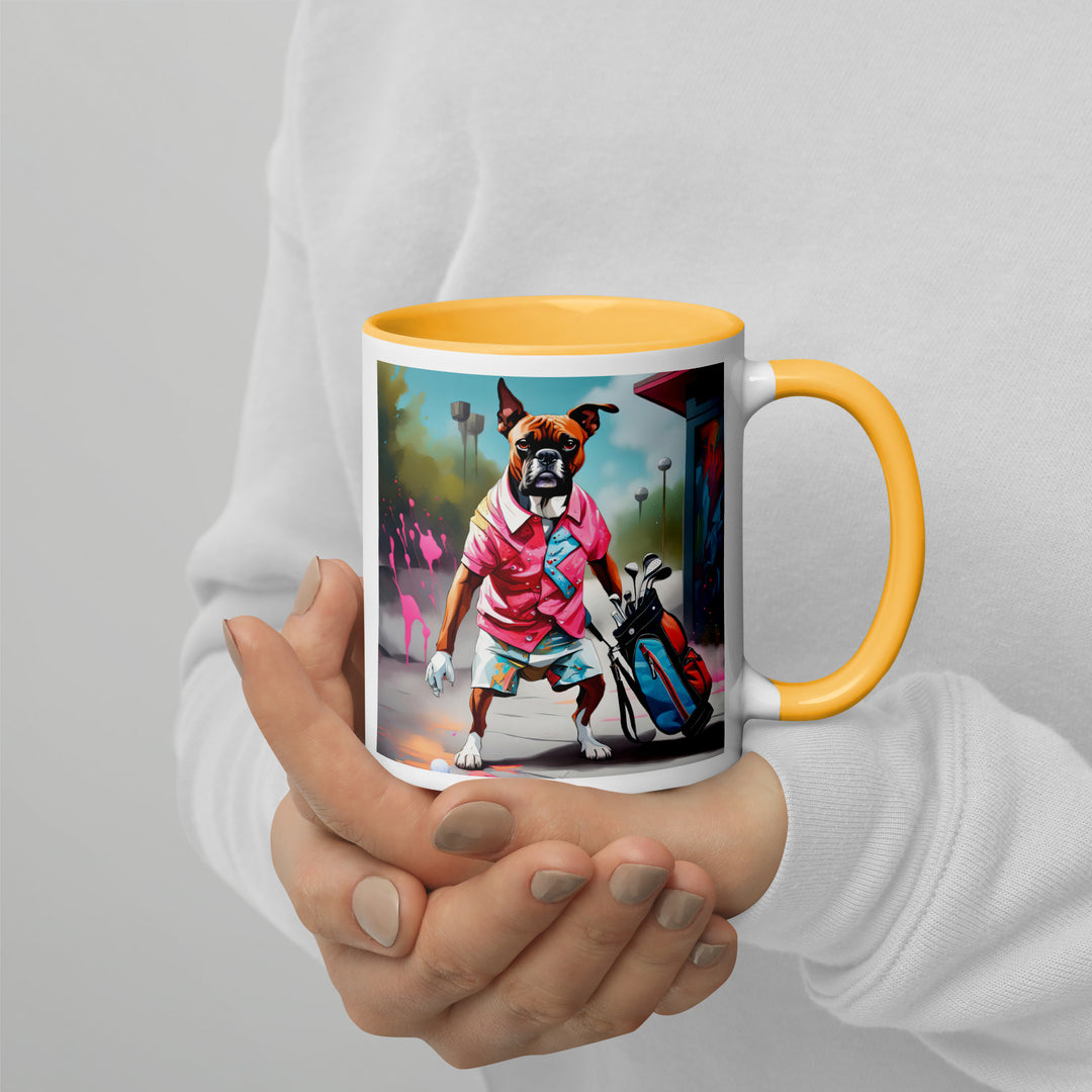 Boxer Golfer- Mug with Color Inside v2