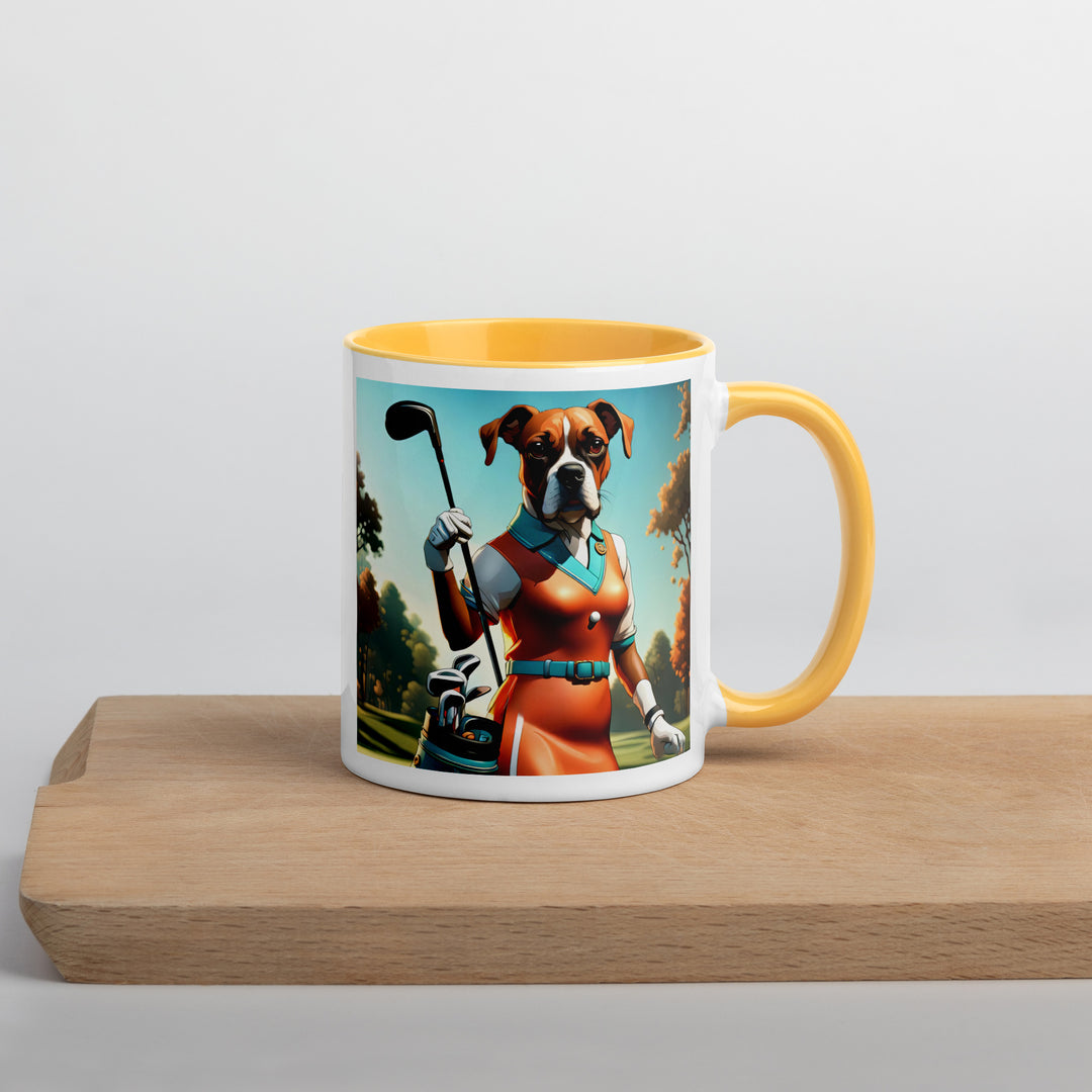 Boxer Golfer- Mug with Color Inside v4