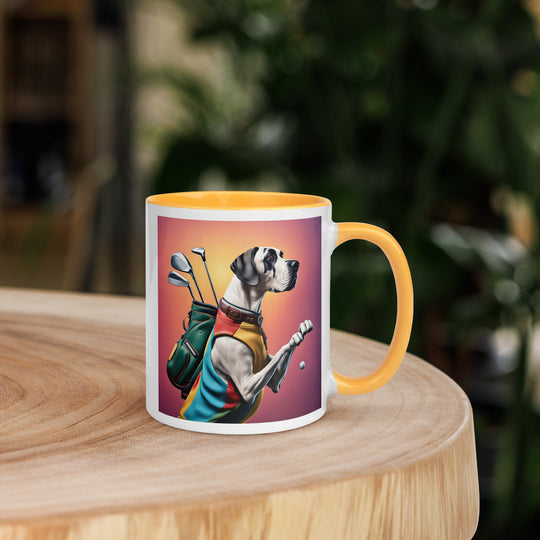 Great Dane Golfer- Mug with Color Inside