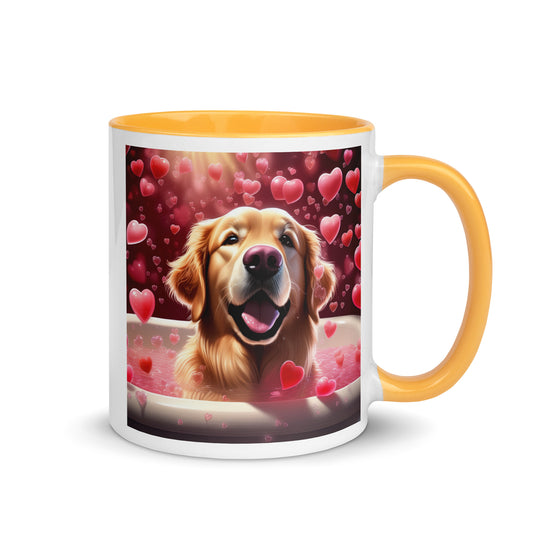 Golden Retriever Romantic- Mug with Color Inside