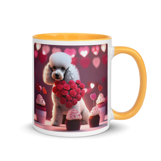 Poodle Romantic- Mug with Color Inside v3