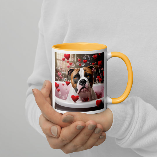 American Bulldog Romantic- Mug with Color Inside