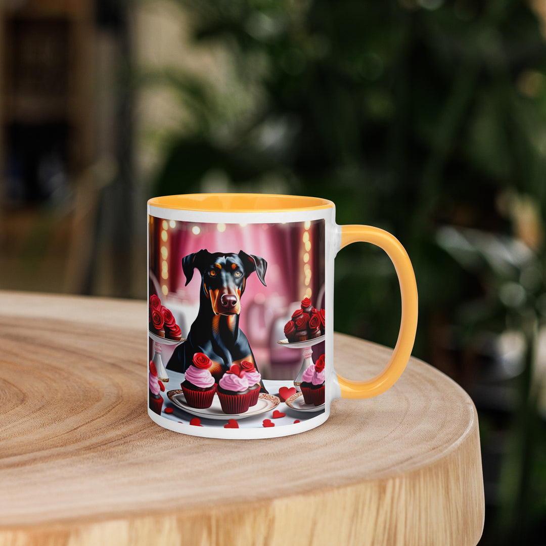 Doberman Pinscher Romantic- Mug with Color Inside