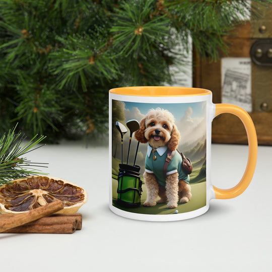 Cavapoo Golfer- Mug with Color Inside