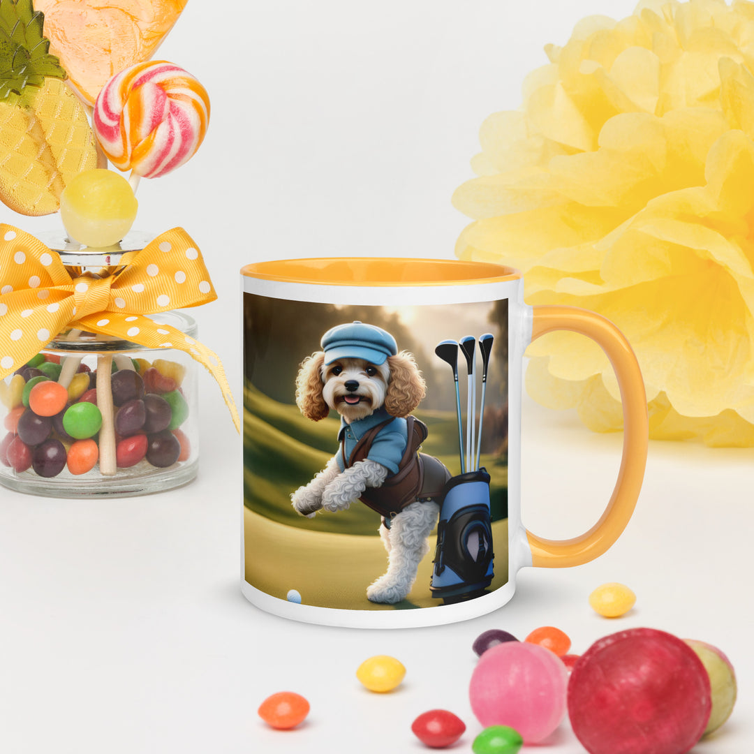 Cavapoo Golfer- Mug with Color Inside v2