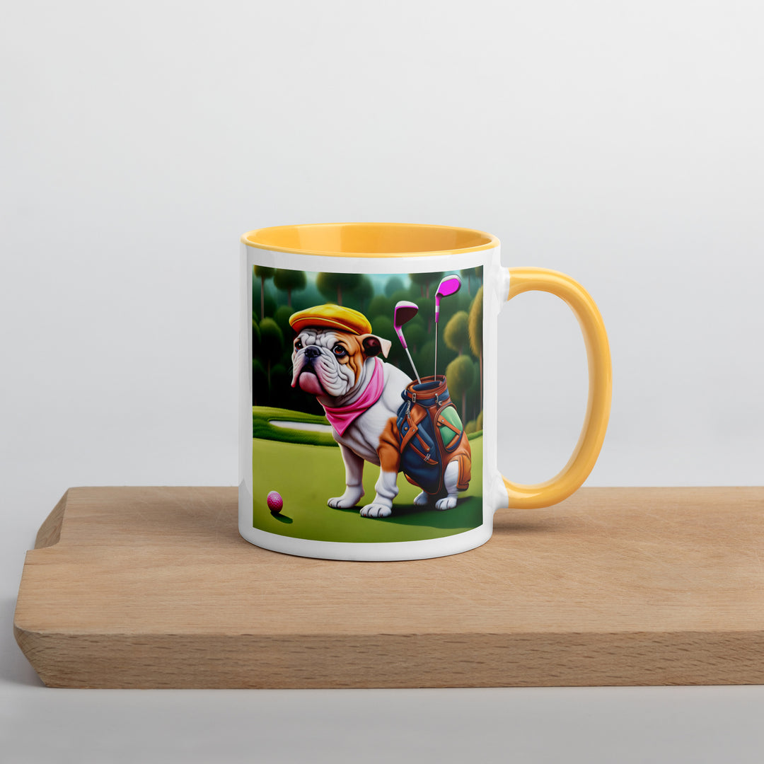 Catahoula Bulldog Golfer- Mug with Color Inside v5