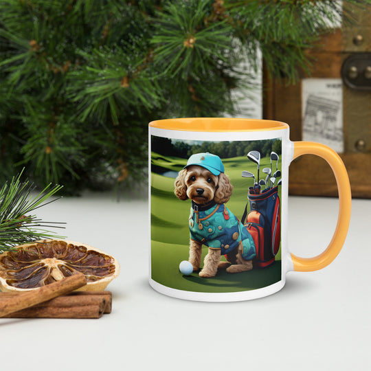 Cockapoo Golfer- Mug with Color Inside v5