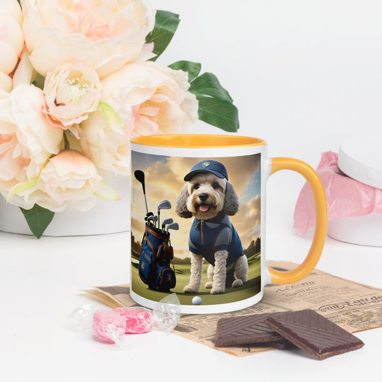 Cockapoo Golfer- Mug with Color Inside v8