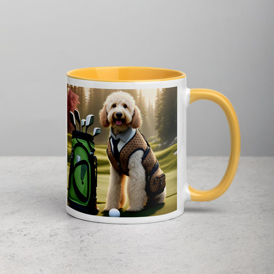 Goldendoodle Golfer- Mug with Color Inside v2