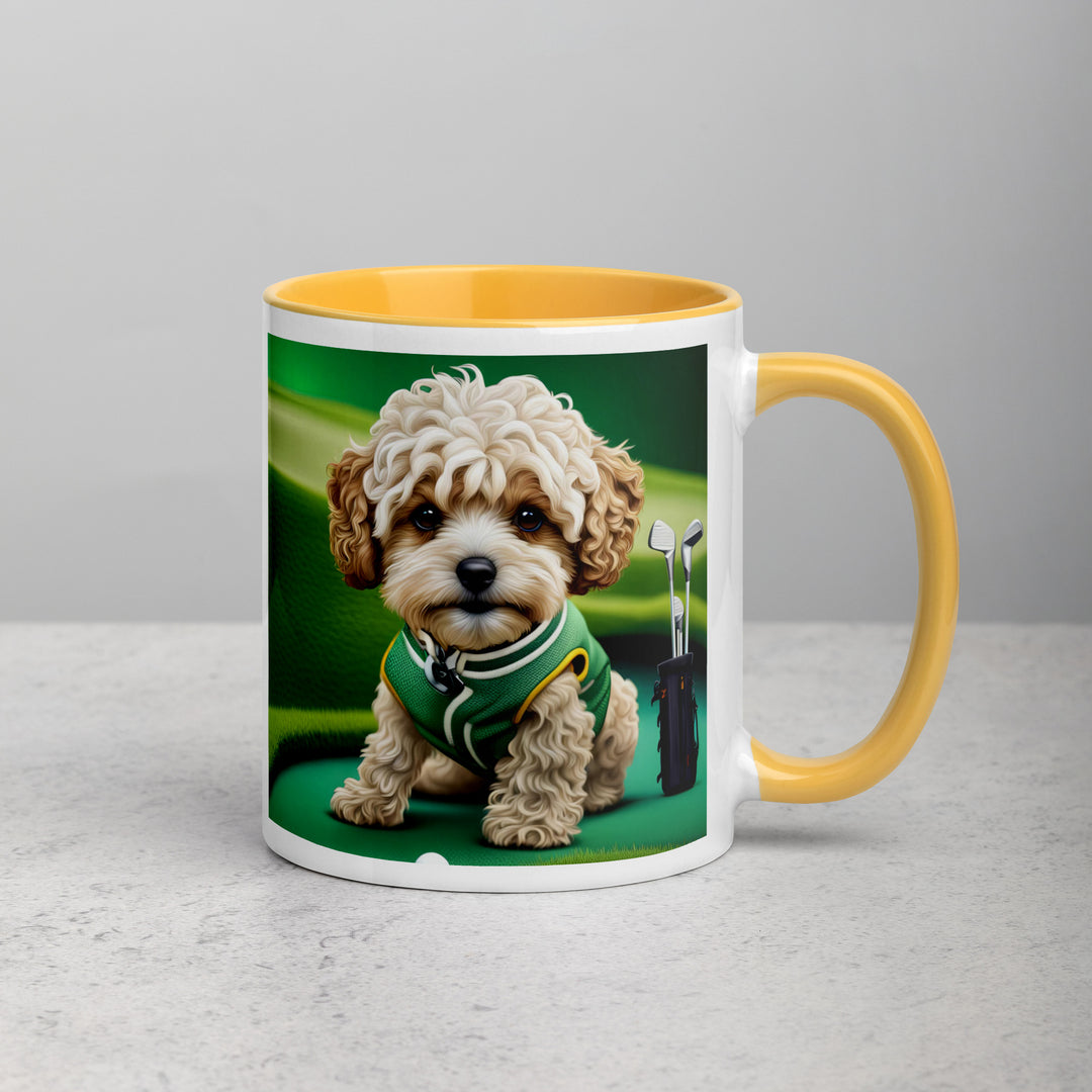 Maltipoo Golfer- Mug with Color Inside v7