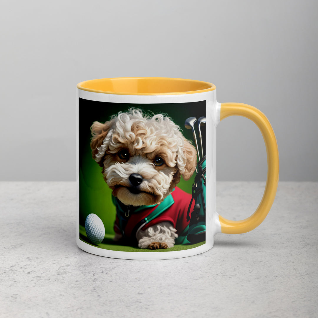 Maltipoo Golfer- Mug with Color Inside v9