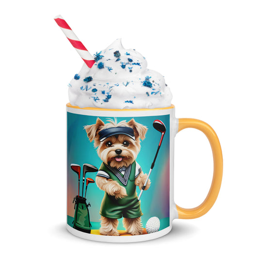 Morkie Golfer- Mug with Color Inside v3